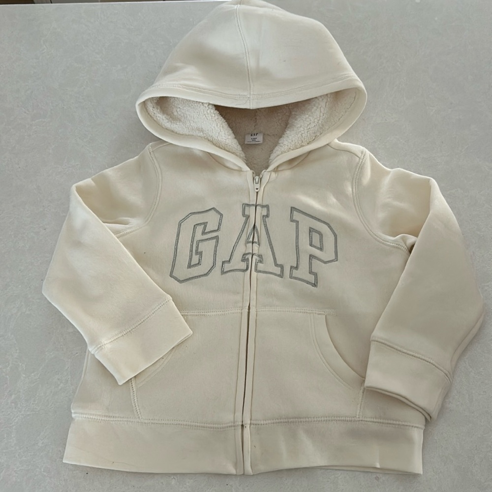 GAP Cream Hoodie with Sherpa Lining